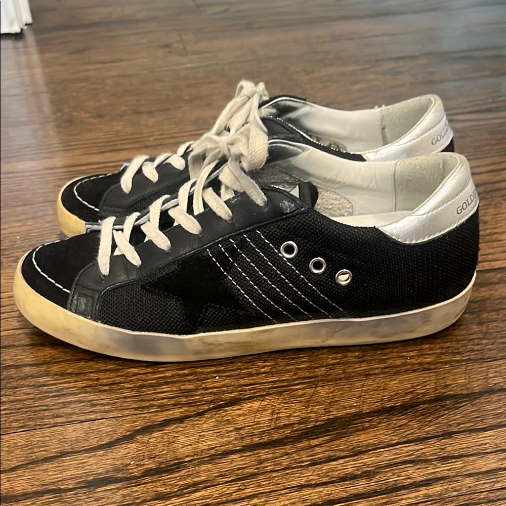 Golden Goose Black and Silver Sneakers